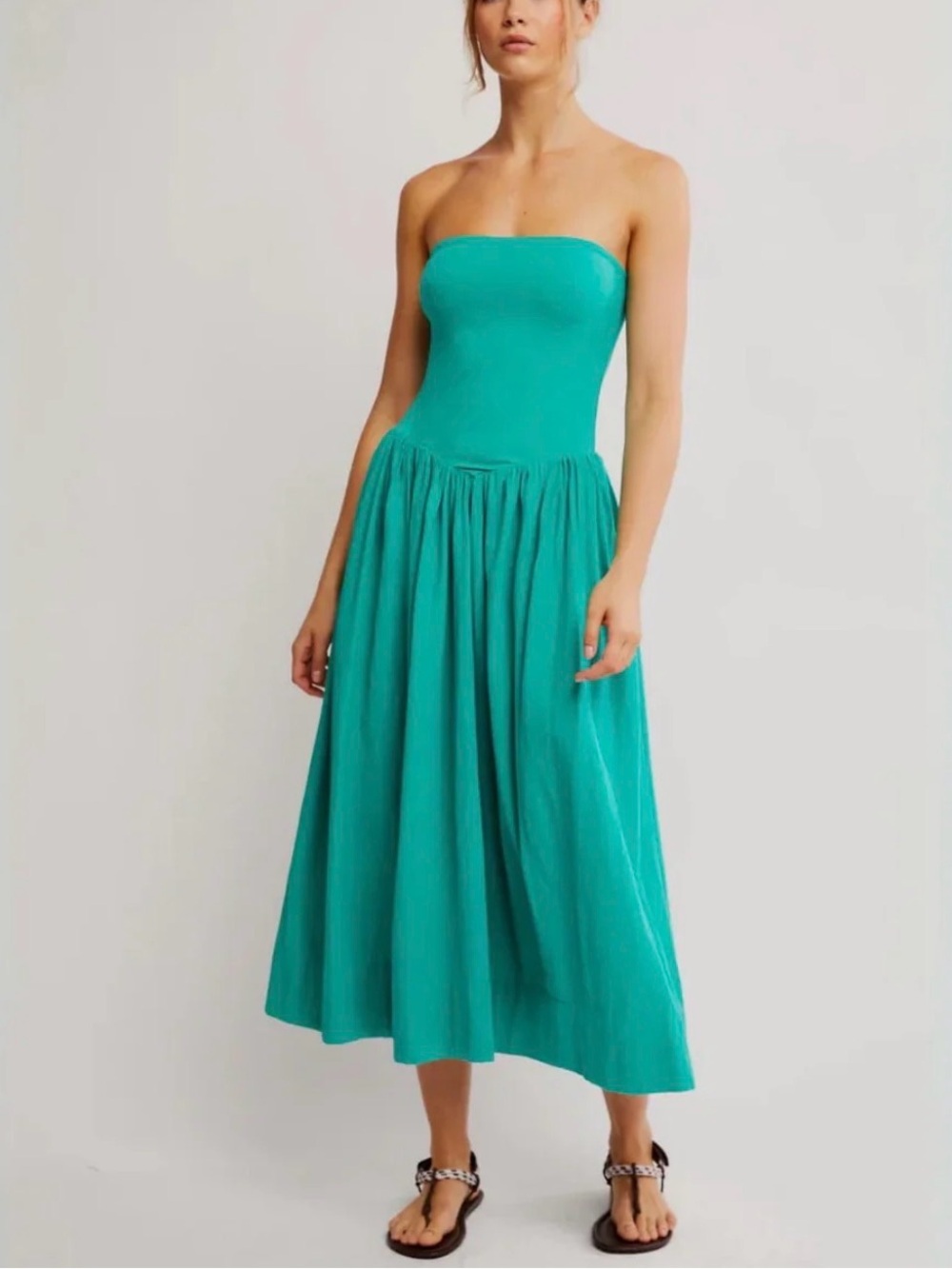 Free People Strapless white Midi Dress - Women - Picture 1 of 8